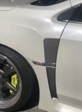Tufskinz Fender Vent Upper + Lower Accent Trim Real Carbon Fiber Raw Subaru WRX/WRX STI 2015-2021                                     - WRX012-RCF-X - Image 2