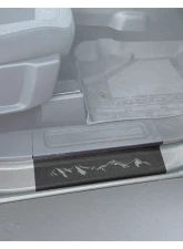 Tufskinz Black Front Door Sill Accent Trim w/ Gray Mountain Logo Ford Bronco 4 Door 2021-2022                                     - BRO013-TFLMP-MTN-X - Image 2