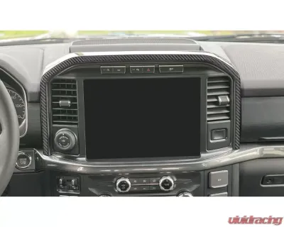 Tufskinz Real Carbon Fiber Domed Center Dash Accent Trim Ford F-150 2021-2022 - FRD045-DCF-G