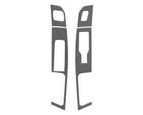 Tufskinz Real Carbon Fiber Domed Driver & Passenger Front Door Switch Accent Trim w/ Memory Seats Ford F-150 2021-2022