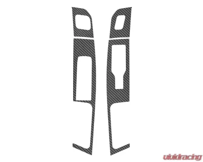 Tufskinz Real Carbon Fiber Raw Driver & Passenger Front Door Switch Accent Trim w/ Memory Seats Ford F-150 2021-2022 - FRD048-RCF-X