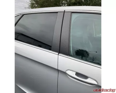 Tufskinz Domed-Matte Real Carbon Fiber B & C Door Pillar Overlays Ford Edge 2015-2021 - FRD052-DCF-M