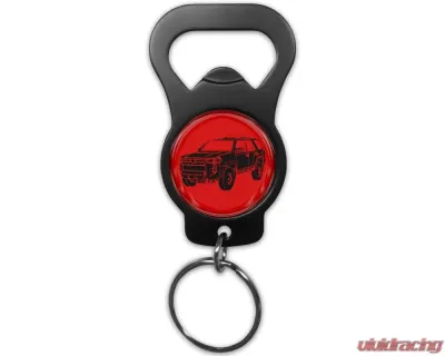 Tufskinz Keychain Bottle Opener w/ 4Runner Emblem Universal - KEY001-RED-500-G