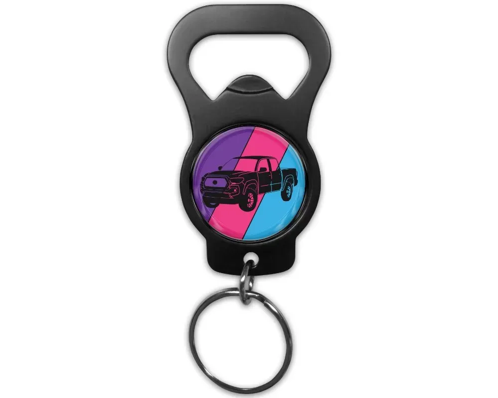 Tufskinz Keychain Bottle Opener w/ Tacoma Emblem Universal - KEY001-WHT-492-G
