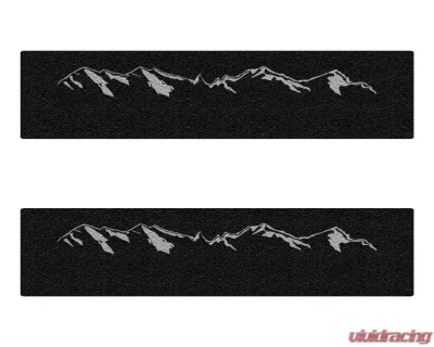 Tufskinz Black Front Door Sill Accent Trim w/ Gray Mountain Logo Ford Ranger SuperCrew 2019-2020 - RAG017-TFLMP-MTN-X