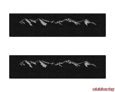 Tufskinz Black Rear Door Sill Accent Trim w/ Gray Mountain Logo Ford Ranger SuperCrew 2019-2020 - RAG018-TFLMP-MTN-X