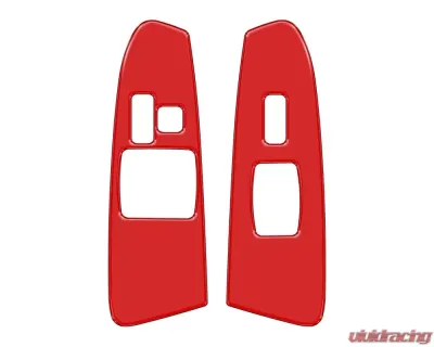 Tufskinz Front Door Switch Accent Trim Toyota Tacoma Single | Access Cab 2005-2011 - TAC094-RED-G