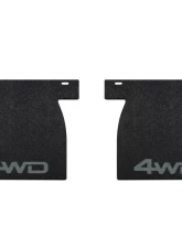 Tufskinz Black Textured Front Mud Flaps w/ Lunar Rock 4x4 Logo Toyota Tundra 2014-2021                                     - TUN041-ABT-509-X - Image 2