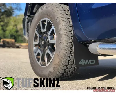 Tufskinz Black Textured Front Mud Flaps w/ Lunar Rock 4x4 Logo Toyota Tundra 2014-2021 - TUN041-ABT-509-X