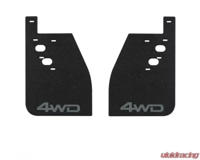 Tufskinz Black Textured Rear Mud Flaps w/ Lunar Rock 4x4 Logo Toyota Tundra 2014-2021 - TUN042-ABT-509-X