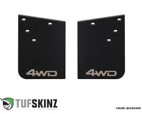 Tufskinz Rear Mud Flaps Fits 2 Piece Kit In Black Textured With Quicksand Tan 