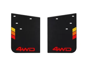 Tufskinz Rear Mud Flaps Standard 11 x 15 Inch OE Color TRD Red (4WD) Logo Toyota Tacoma 2016-2022