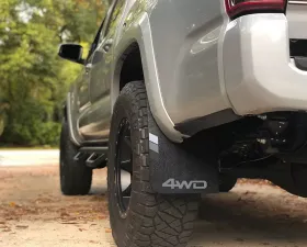 Tufskinz Rear Mud Flaps Standard 11 x 15 Inch OE Color Cement Gray (4WD) Logo Toyota Tacoma 2016-2022