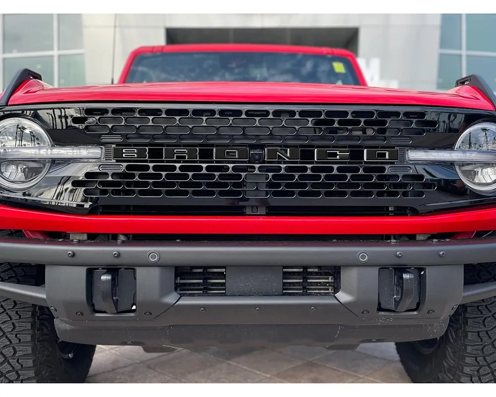 Tufskinz Matte Black Front Grille Letter Overlays Ford Bronco 2021-2024 - BRO015-BLK-M