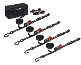 SpeedStrap 1 Inch Heavy Duty Motorcycle ATV Black Tie-Down Kit
