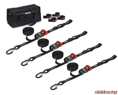 SpeedStrap 1 Inch Heavy Duty Motorcycle ATV Black Tie-Down Kit - 71750
