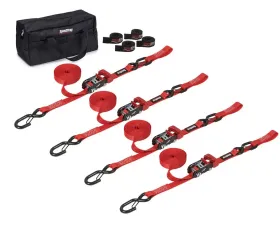 SpeedStrap 1 Inch Heavy Duty Motorcycle ATV Red Tie-Down Kit