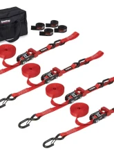 SpeedStrap 1 Inch Heavy Duty Motorcycle ATV Red Tie-Down Kit                                     - 71753 - Image 5