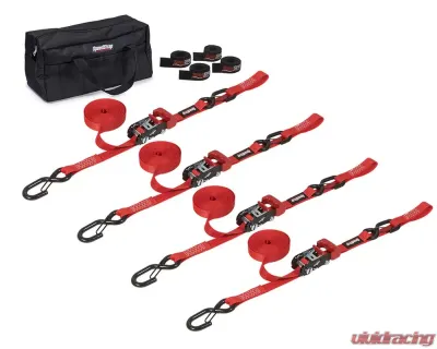 SpeedStrap 1 Inch Heavy Duty Motorcycle ATV Red Tie-Down Kit - 71753