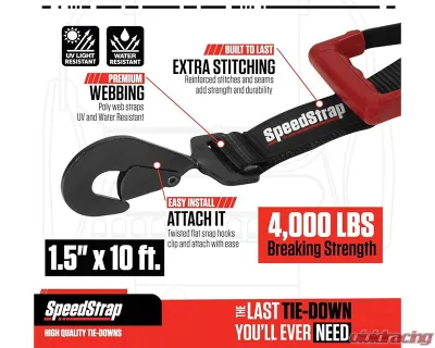 SpeedStrap 2-Pack 1.5" Black UTV Wheel Lasso Tie-Down - 15240-2
