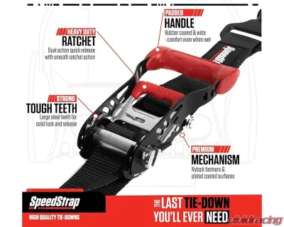 SpeedStrap 2-Pack 1.5" Black UTV Wheel Lasso Tie-Down - 15240-2