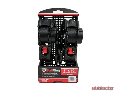 SpeedStrap 1 x 10 Inch Retractable Ratchet Tie-Down 2 Pack - R1300