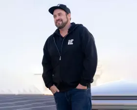 IE Full Zip Logo Hoodie Large Black