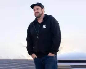IE Full Zip Logo Hoodie Medium Black