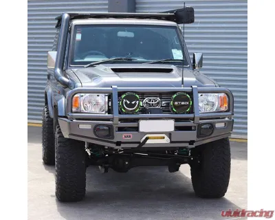 ARB 4x4 Matte Black Deluxe Bull Bars with No Safety Sensor Toyota Landcruiser 70 Series 2007+ - 3412630