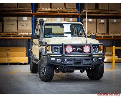 ARB 4x4 Matte Black Front Bumper Deluxe Bull Bar with Flares AF20 Toyota Land Cruiser LC76 | 8 | 9 2023-2024 - 3412690