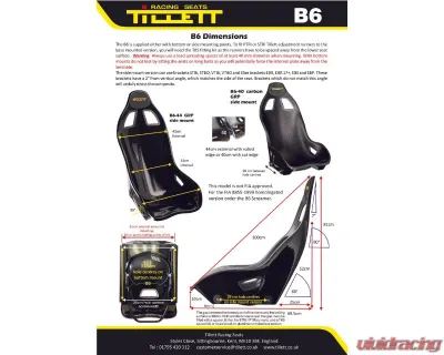 Tillett B6 Seats Carbon Fiber | Side mounted XL-Edges Off 43CM - b6xl-43c/grpsm