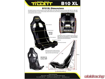 Tillett B10 Seats Full Carbon Edges ON 48.5CM - TIL-B10XL-48.5Carbon