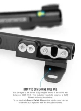 Nuke Performance Fuel Rail for BMW M5 M6 S85 10cyl 2005-2010, Aluminum, Black Finish                                     - 120-02-113 - Image 3