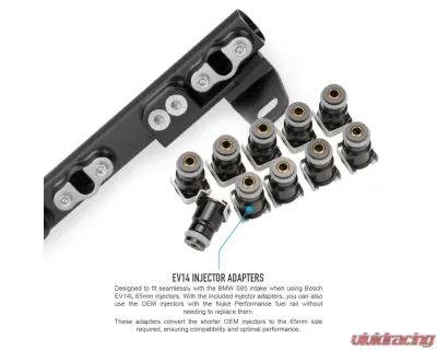 Nuke Performance Fuel Rail for BMW M5 M6 S85 10cyl 2005-2010, Aluminum, Black Finish - 120-02-113