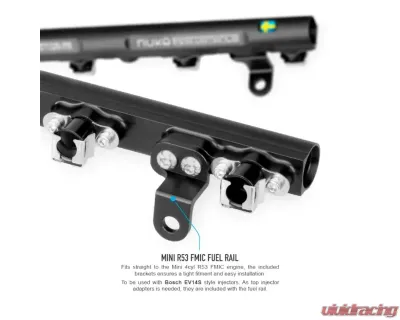 Nuke Performance Fuel Rail Mini for 2001-2006 Mini Cooper R53 4cyl, Aluminum, Black - 120-07-101