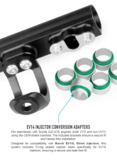 Nuke Performance Fuel Rail for Toyota 6cyl 2JZ-GTE 1991-2002, Aluminum, Black                                     - 120-08-102 - Image 5