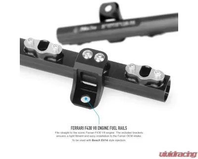 Nuke Performance Fuel Rail for Ferrari F430 | F136 2004-2019, Aluminum, Black Finish - 120-12-101