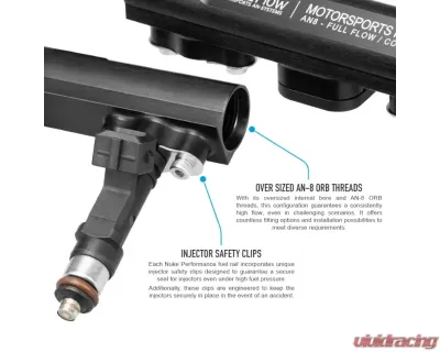 Nuke Performance Fuel Rail for Opel C30SE C36GET 1989-1996, High-Performance Aluminum - 120-13-101