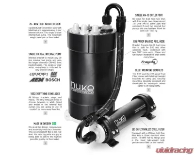 Nuke Performance 2G Fuel Surge Tank Kit with Internal Fuel Pumps for 2001-2005 Mitsubishi Eclipse - 150-01-304