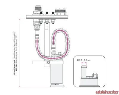 Nuke Performance SAE ID8 Fuel Pump Mounting Kit for Single Fuel Pump, 150-20-101 - 150-20-101