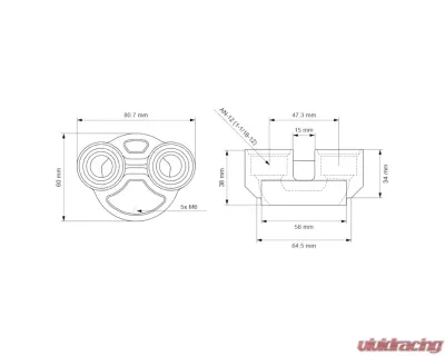 Nuke Performance CFC Unit Staubli Connector Dual AN-12 for Performance Vehicles - 150-25-001