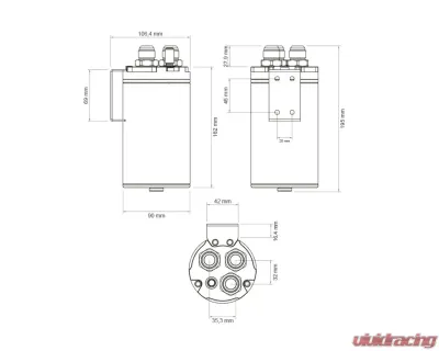 Nuke Performance Carbon Oil Catch Can 0.75L Matte Carbon for Universal Fitment - 265-01-203