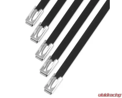 Nuke Performance Stainless Steel Locking Ties 4.6mm x 200mm Black for Automotive Use - 290-01-103