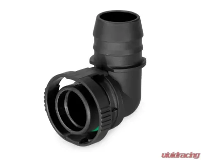 Nuke Performance BQL 22 Male To Convoluted Hose 90 Degrees, 290-22-108, Durable Rubber - 290-22-108