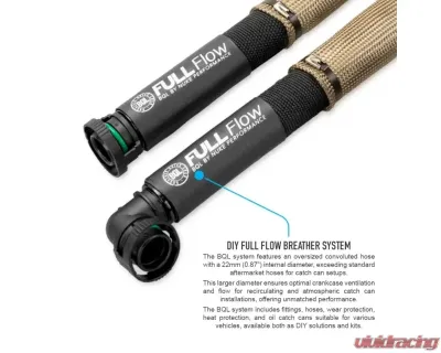 Nuke Performance BQL 22 Male To Convoluted Hose 90 Degrees, 290-22-108, Durable Rubber - 290-22-108