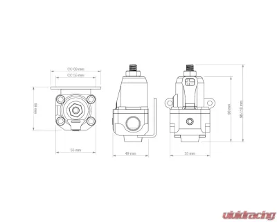 Nuke Performance Fuel Pressure Regulator FPR100m AN-8 for Universal Fitment - 300-02-203