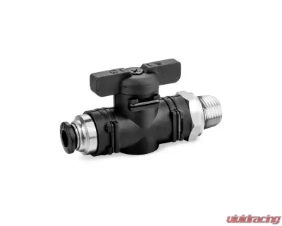 Nuke Performance 1/4 BSPP Petcock Ball Valve to 8mm Hose for Automotive Applications - 300-10-117