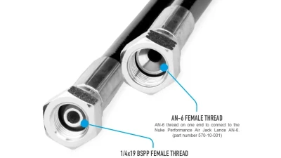 Nuke Performance Air Jack Lance High Pressure Hose 2m for Automotive Use, Durable Material                                     - 570-01-201 - Image 3