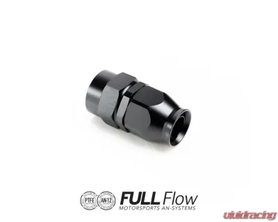 Nuke Performance Full Flow PTFE Hose End Fitting Straight AN-12, 810-01-112, Black - 810-01-112
