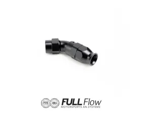 Nuke Performance Full Flow PTFE Hose End Fitting 45 Degree AN-6, 810-04-106, Black